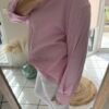 Chemise "NALLA" chemise rayé rose avec broderie sur le dos en forme de cœur