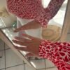 Chemise "MILA" avec des motifs cœurs rouge fermeture par boutonnière