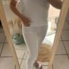 Pantalon "LINA" pantalon skinny blanc avec poches devant et à l'arrière