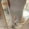 Pantalon "LINA" pantalon skinny blanc avec poches devant et à l'arrière