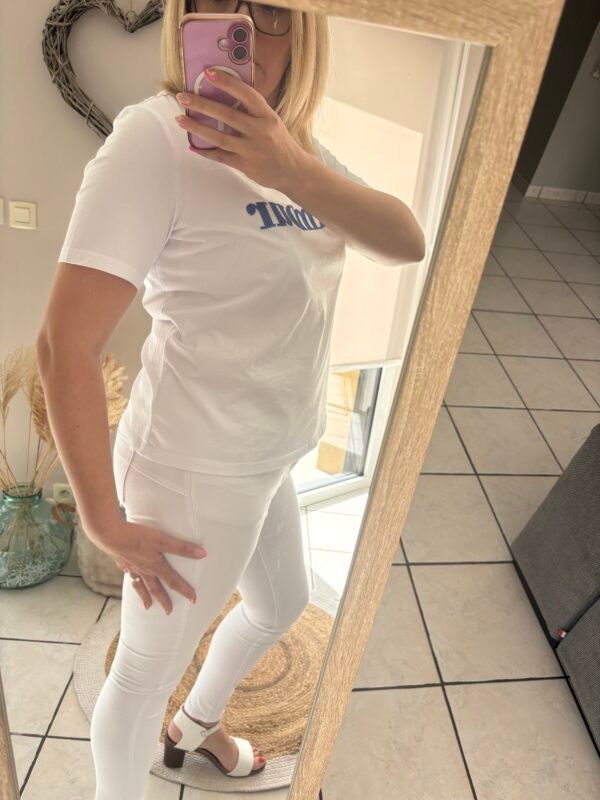 Pantalon "LINA" pantalon skinny blanc avec poches devant et à l'arrière