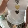 Top "BLANCA" top blanc avec 3 cœurs avec motif différents