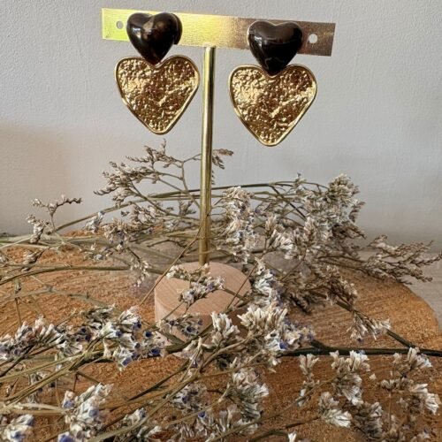 coeur choco boucles d'oreilles "JOA"